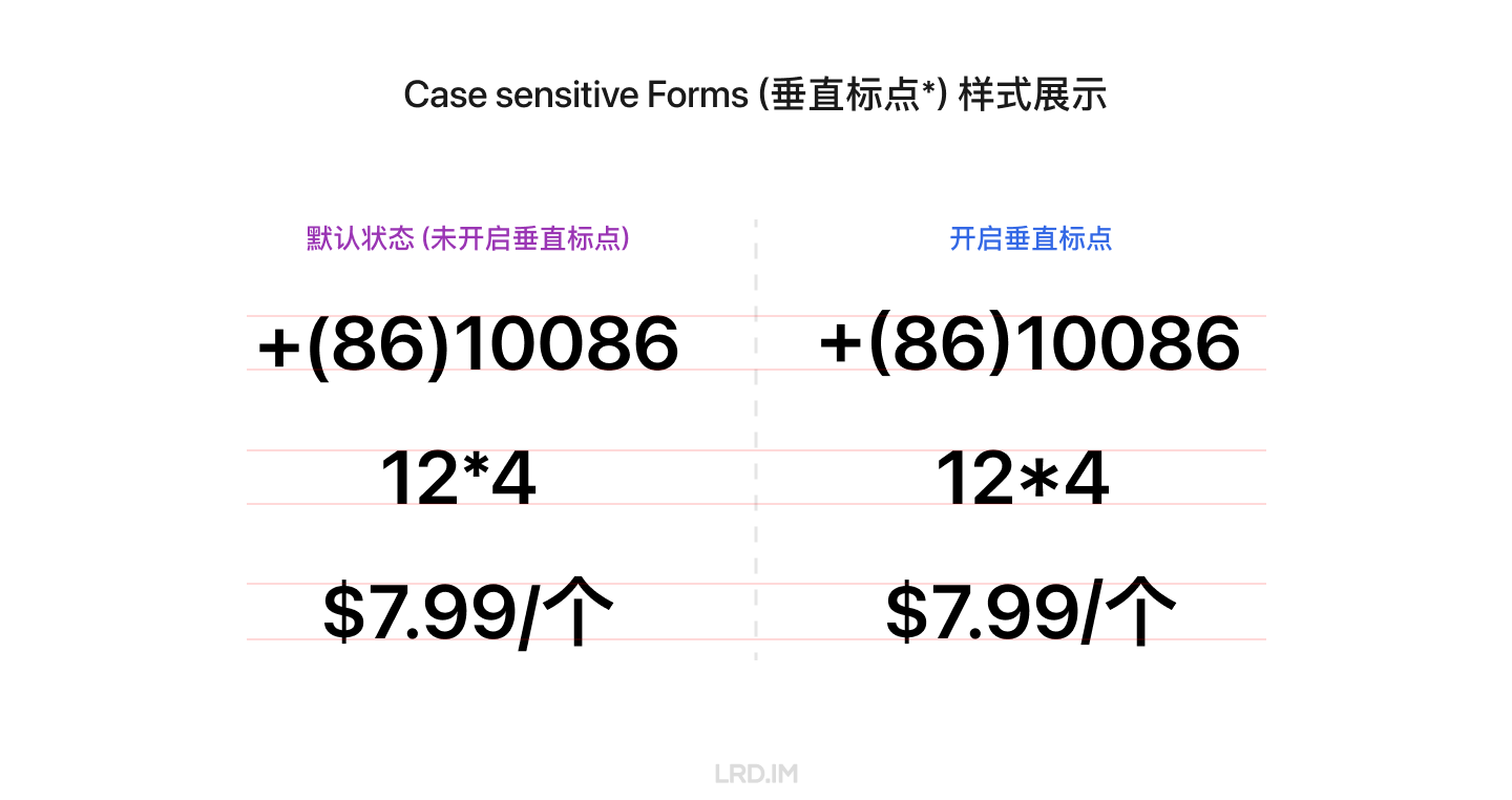 Case sensitive Forms (垂直标点*) 样式展示